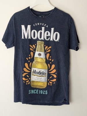 Modelo Beer T-Shirt Medium Blue Graphic Tee Cerveza Mexico Since 1925