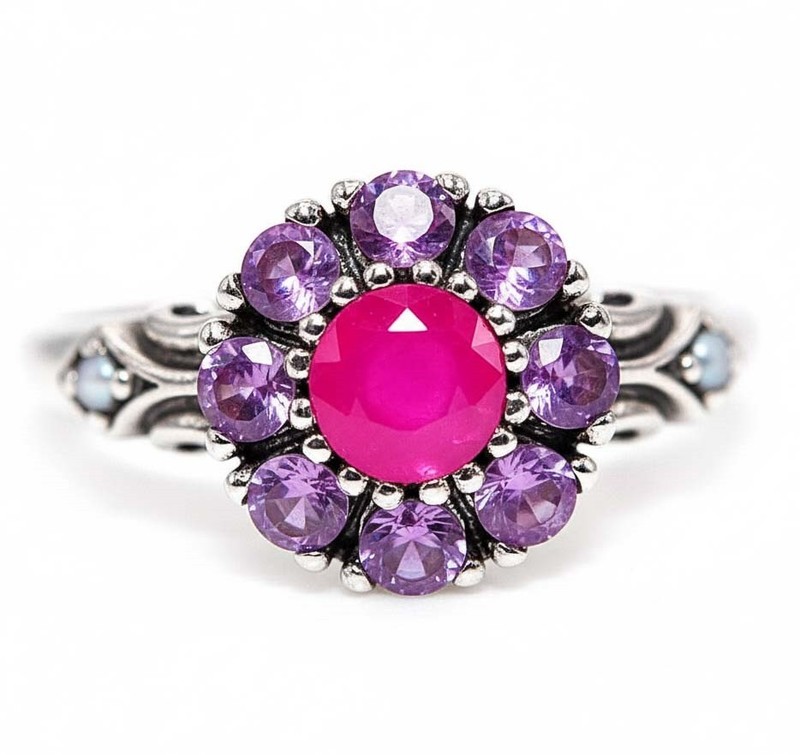4CT Heat Treated Rubellite Tourmaline 925 Sterling Silver Ring Sz 8 PC9-4