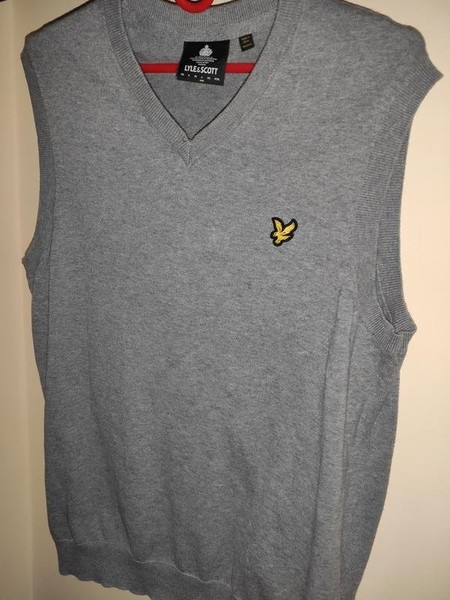 Men Lyle & Scott Sweater Grey Cotton 40 /L / 48 #MFLJ