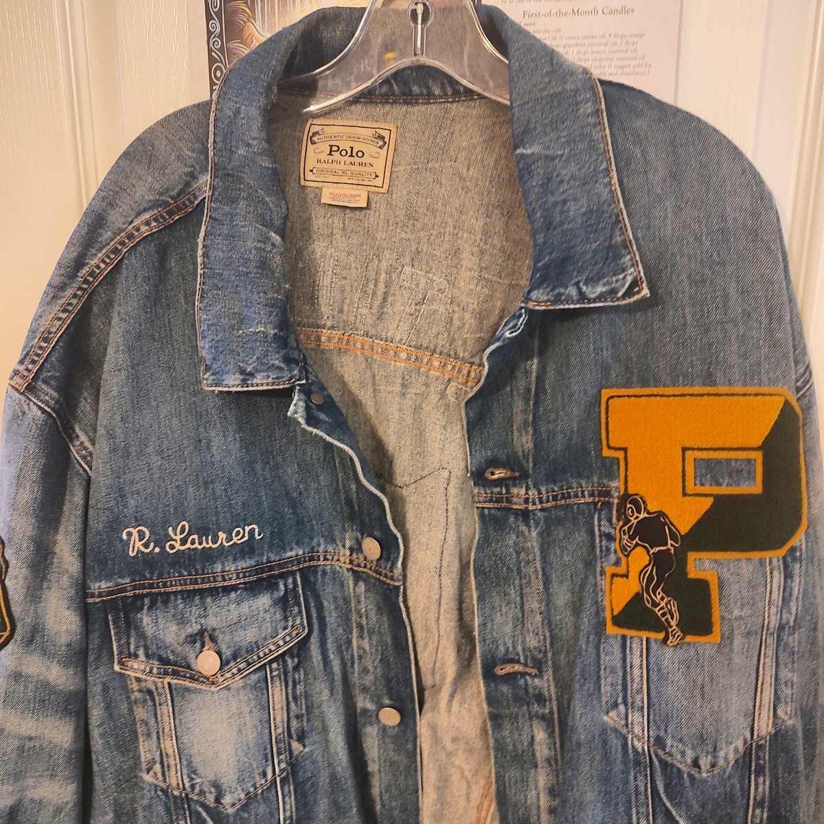 Rare Polo Ralph Lauren Denim Jacket RL Tigers Size 3XL ID 3XLT
