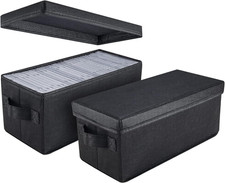CD Storage Boxes - Pack of 2 CD Case Holder - 13.2" X5.9" X 5.3", Contai