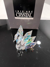 Iris Ark Gorgeous Crystal Swan Figurine in Original Box Excellent Condition