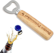 Apribottiglie Con Manico in Legno, in Acciaio Inox, Ideale Come Regalo per La Fe