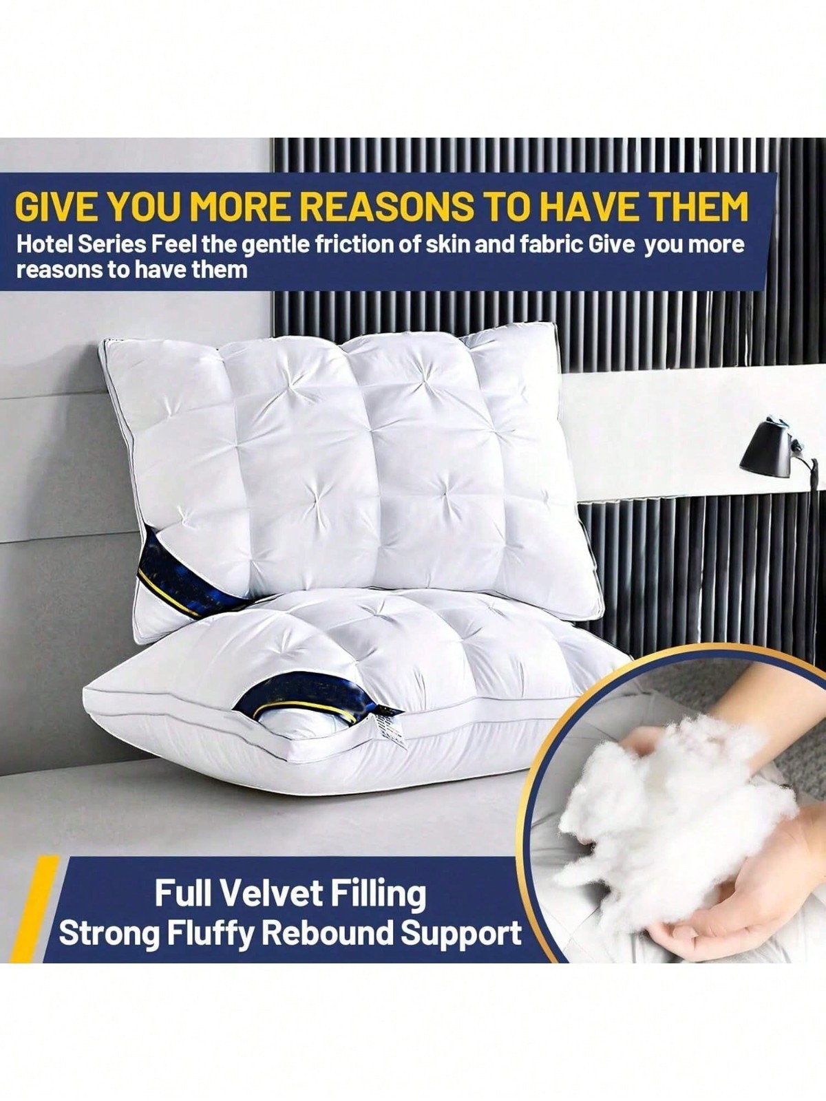 Queen Size Pillow Set of 2 Soft Gel Cushions for All Sleeping Positions UPGRADED
