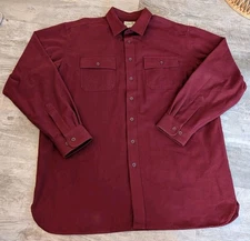 LL Bean Shirt Mens XLT Red Chamois Heavy Thick Flannel Button Up Shirt EUC!