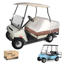 Waterproof Golf Cart Seat Cover, Universal for Yamaha EZGO Club Beige Coffee