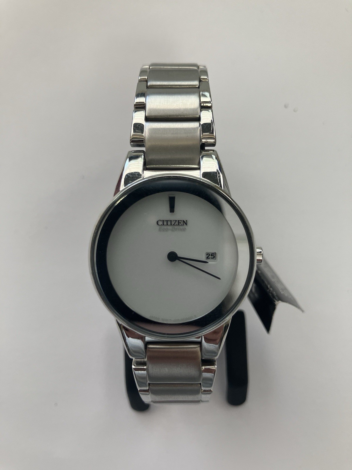 Ladies White Stainless Steel Citizen Eco-Drive Solar Watch Clean Daily
