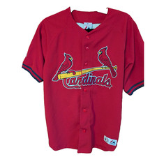 Vintage YOUTH St. Louis CARDINALS Jersey Size 14/16 LARGE MAJESTIC EUC