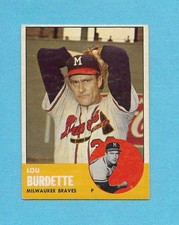 1963 Topps #429 Lou Lew Burdette Milwaukee Braves star well Centered EX