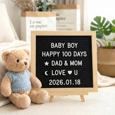 Felt Letter Board 25x25cm Changeable Letter Board Message Board Wooden Frame