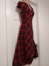 JOE BROWNS TARTAN DIXIE CHECK FLARED HEMLINE MIDI DRESS Sz 10 Petite LAST ONE!