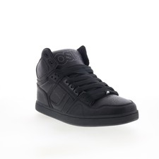 Image of Osiris NYC 83 CLK 1343 2961 Mens Black Leather Skate Inspired Trainers Shoes