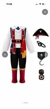 Boys Pirate Costume with Accessories , Great For Halloween Size L 10/12
