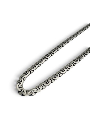 925 Sterling Silver Anchor Chain Necklace Men Biker Western Matte Heavy 65cm