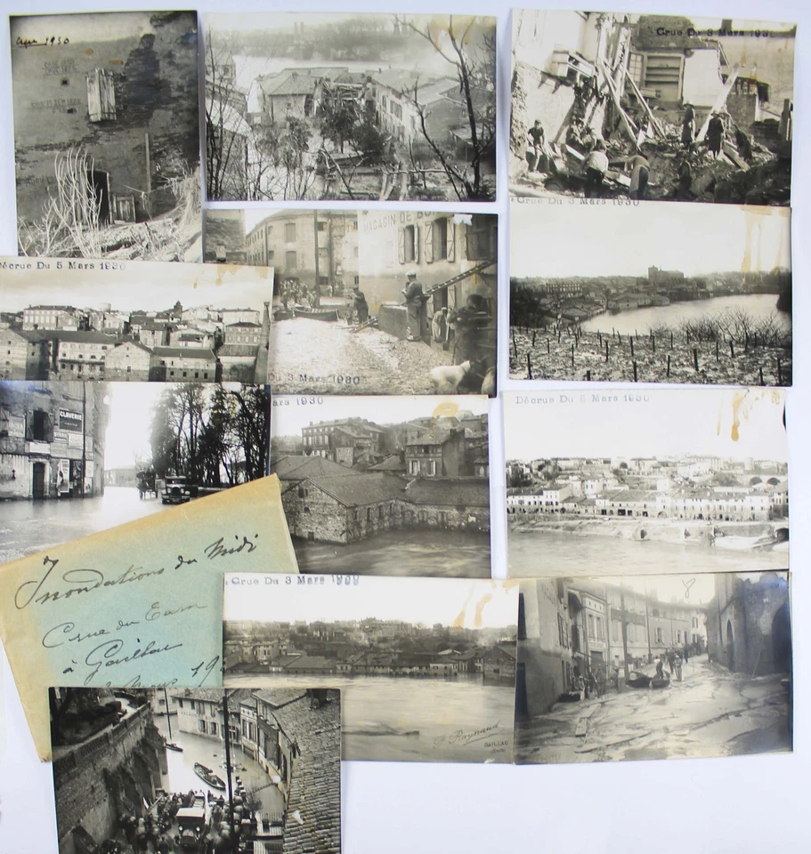 GAILLAC. Crue de 1930. 12 photographies - cartes postales - Photo 2/4