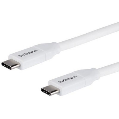 StarTech.com USB C to USB C Cable - 6 ft / 2m - 5A PD - M/M - White - USB 2.0 -