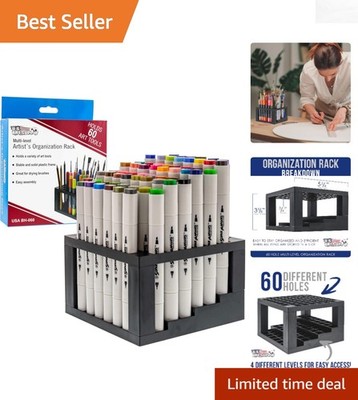 Elegant 60 Hole Artist Supply Holder - Efficient Paint Brush & Marker Storage