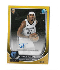 2025-26 Bowman Chrome Basketball Jahmai Mashack RC AUTO GOLD REFRACTOR #19/50