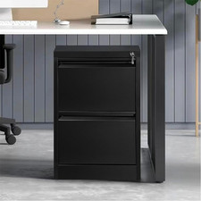 Filing Cabinet Office Storage Cupboard Metal Documents Unit Lockable 2 Drawer