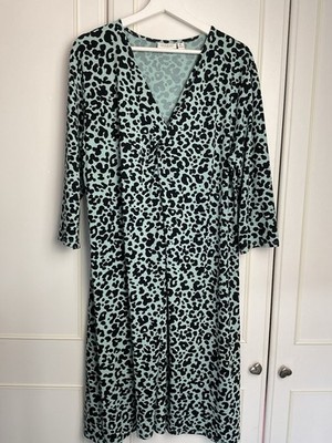Masai Jerseykleid Gr. XL UK 16-18 blau schwarz knielang dehnbar Twist Freizeit