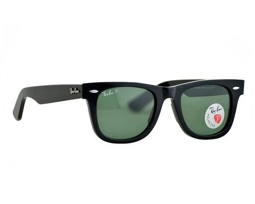Ray-Ban RB2140 Original Wayfarer Black Frame Polarized Green Lenses 50mm Unisex