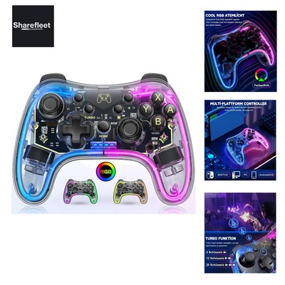 Switch Controller mit Cooles RGB Licht Look/Aufwecken/Turbo Funktion/Präzise ...