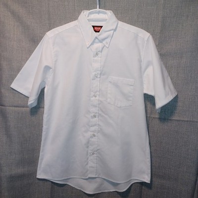 Red Kap Button Down Shirt Men 15.5 White SR60WH8 Short Sleeve Wrk Uniform Pocket