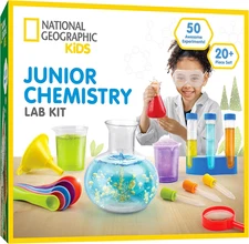 Kids Junior Chemistry Set - Complete Lab Kit with 50 Experiments & 20+ Tools, Ag