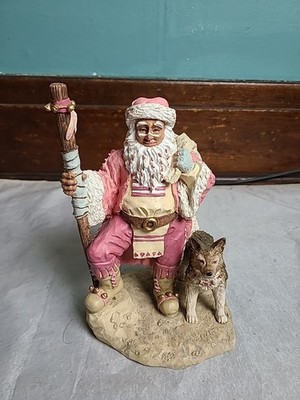 8  Santa w/ Wolf House of Lloyd Resin Figure 1994 Christmas 