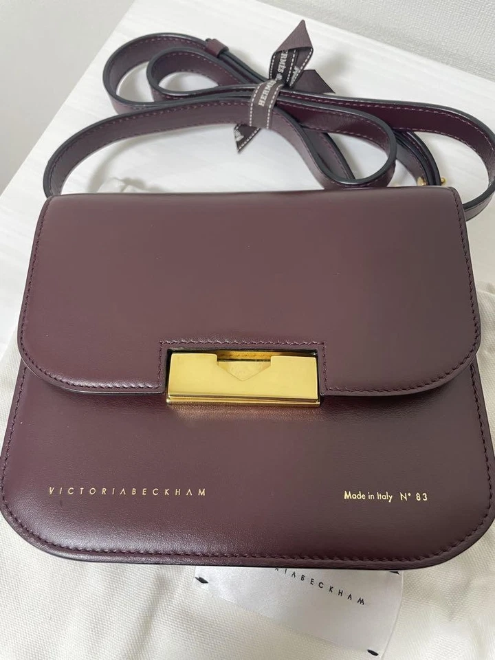 Bolso Bandolera Victoria Beckham de Hombro Cartera Cuero en Borgoña USADO Buen Estado Foto 3 de 4