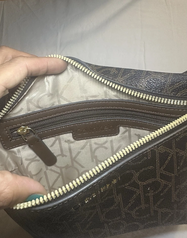 Calvin Klein Belted Bag Monogram Logo, Coated Canvas Waist, Brown - Image 3 of 4