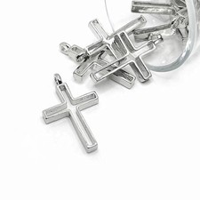 Silver Simple Open Cross Charms, 38x23mm - US Seller