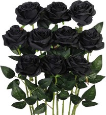 Luyue 10PCS Artificial Roses Flower with Stems Slik Fake Flowers Bouquet Realist