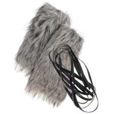  1 Pair Fluffy Leg Warmers: Women Fuzzy Boot Covers for Halloween Costumes -