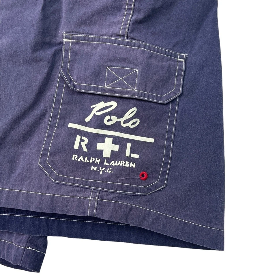 Polo Ralph Lauren Para Hombres De Colección Baúl de Natación a Rayas Board Shorts Azul Marino Blanco 38 Foto 3 de 4