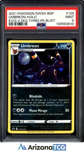 Pokemon 2021 Umbreon SWSH129 Holo Black Star Promo Evolving Skies PSA 9