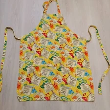 Cocktail Apron with Adjustable Collar & 2 Pockets Drink Recipes Barware Party