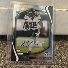 Michael Carter 2021 Absolute Rookie RC Signature Autograph #129 NY Jets AZ RB