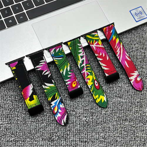 Flower Fabric Band Strap for Apple Watch 9 8 7 6 5 SE Ultra iWatch 40/41/44/45mm - Afbeelding 1 van 14