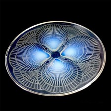 OLD PLATE CUT R LALIQUE MOD SHELLS 1924 30 cm opalescent silver frame