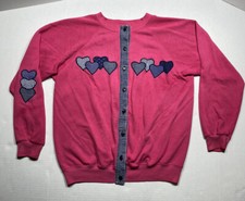 Vintage Hanes Hipster Cardigan Sweatshirt 90's Reworked DIY Grannycore USA Made