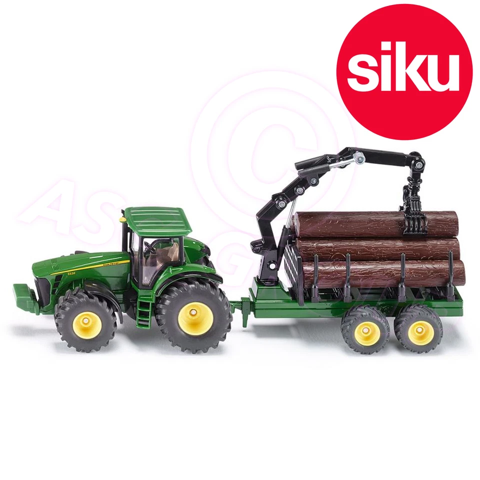 SIKU No 1954 1:50 John Deere 8430 Tractor & Forestry Trailer c/w Logs Crane Grab - Image 2 of 2