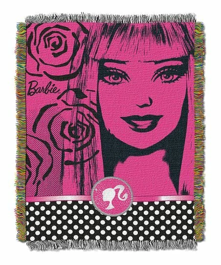 Barbie Tapestry Jacquard Woven Throw 46 x 60 ~ Super Item ~ New