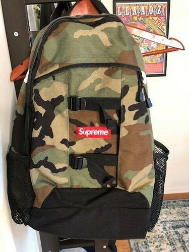 supreme woodland camo backpack