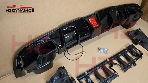 PARA MERCEDES CLASE C C205 CUPÉ C63 NEGRO BRILLANTE DIFUSOR TRASERO CON LED 2015-19 - Imagen 7 de 13