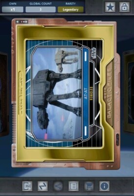 Star Wars Card Trader - Digital Legendary Bronze Gilded Long Time Ago AT-AT 3cc