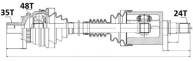 DRIVE SHAFT NPW-ME-023 FOR MERCEDES-BENZ M 112.941 3.2L M 112.921 2.8L 6cyl 4.3L - Image 5