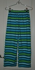 Cat Jack Boys Green Striped Sleep Pants Flame Resistant Size M 8-10