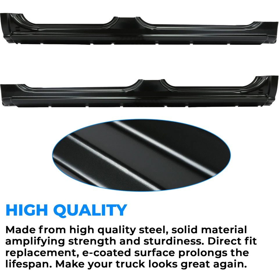 Rocker Panels FOR 99-07 Chevy Crew Cab Silverado GMC Sierra 4 Door Pickup PAIR Foto 3 de 4