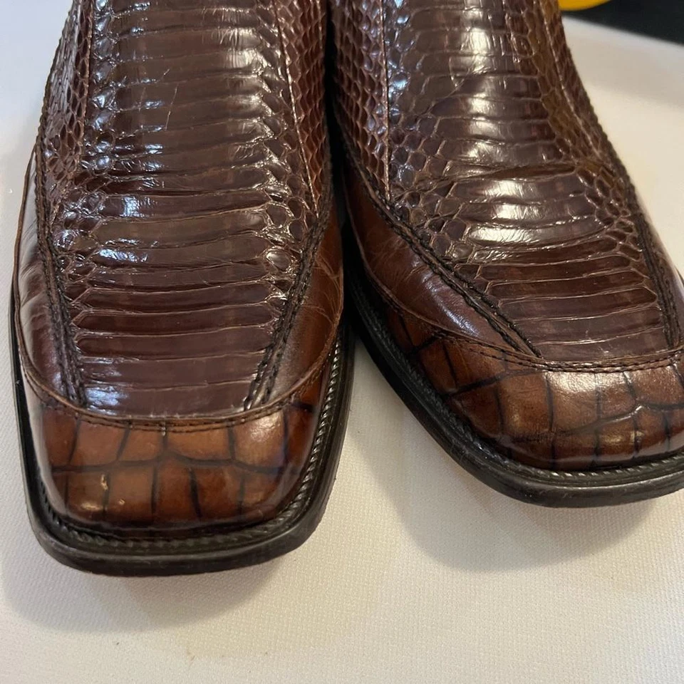 Buen estado ~ Stacy Adams Asher Para hombres Informales Zapatos de Vestir Puntera Cuadrada Mocasines Marrón ~ 10.5 Foto 3 de 4